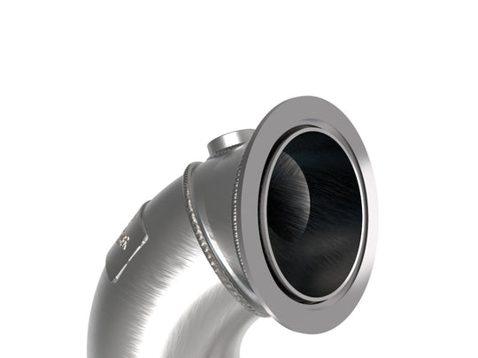 aFe Power Twisted Steel Down Pipe 3in 304 Stainless Steel w/ Cat 15-18 VW Golf R MKVII L4-2.0L (t) - 48-36411-1YC