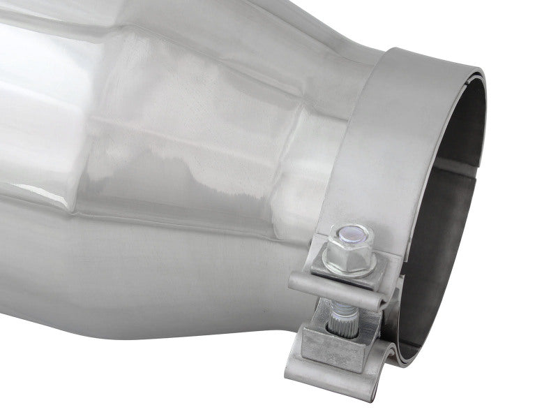 aFe Diesel Exhaust Tip Bolt On Polished 4in Inlet x 6in Outlet x 15in Long - 49T40601-P15
