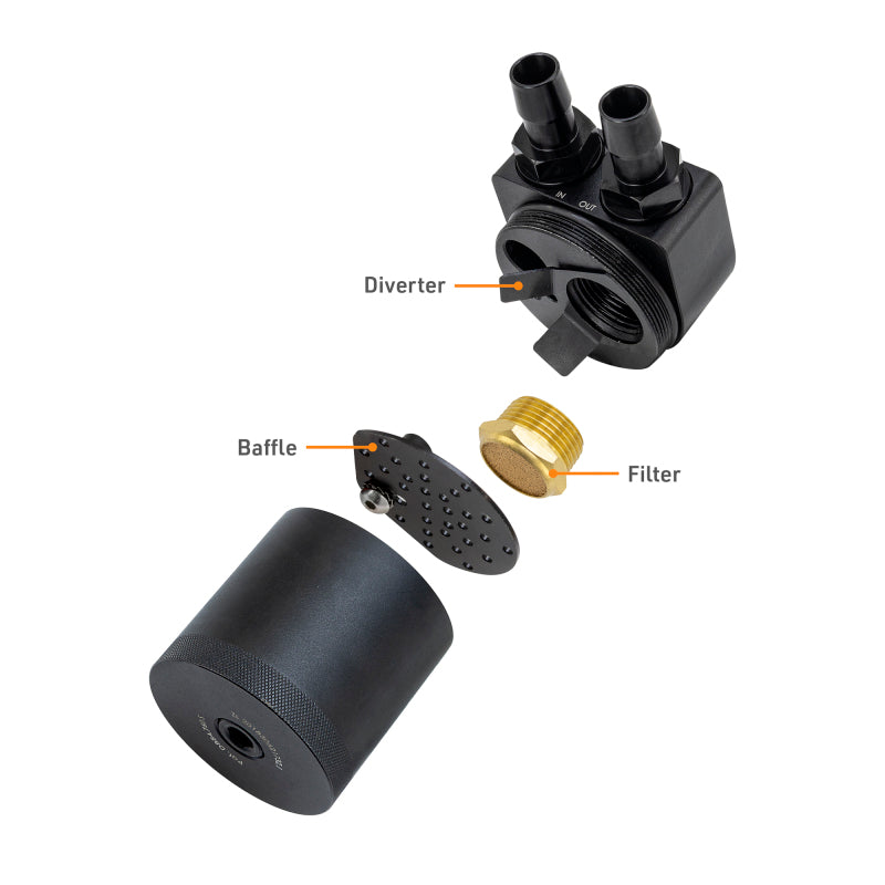 Mishimoto 2025+ RAM 1500 3.0L Hurricane Baffled Oil Catch Can Kit - Black - MMBCC-RAM-25