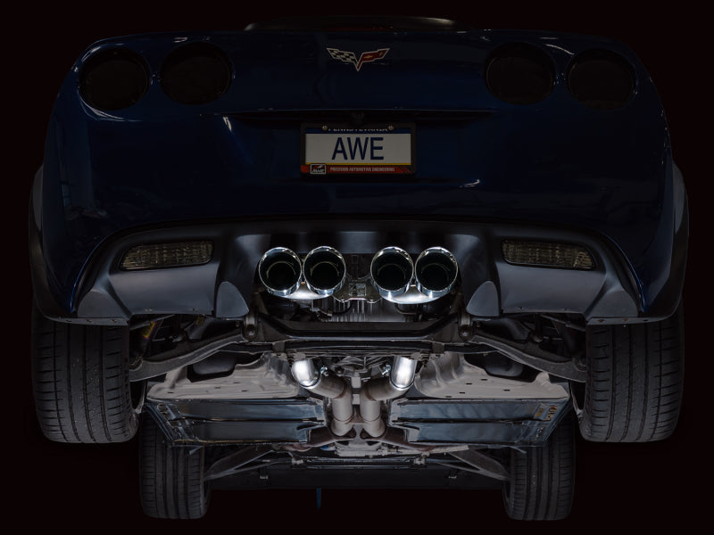 AWE Tuning C6 Chevrolet Corvette Z06/ZR1 Track Edition Axle-Back Exhaust w/ Chrome Silver Tips - 3020-42606