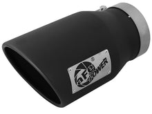 Load image into Gallery viewer, aFe MACHForce XP 5in 304 Stainless Steel Exhaust Tip 5 In x 7 Out x 12L in Bolt On Right - Black - 49T50702-B12
