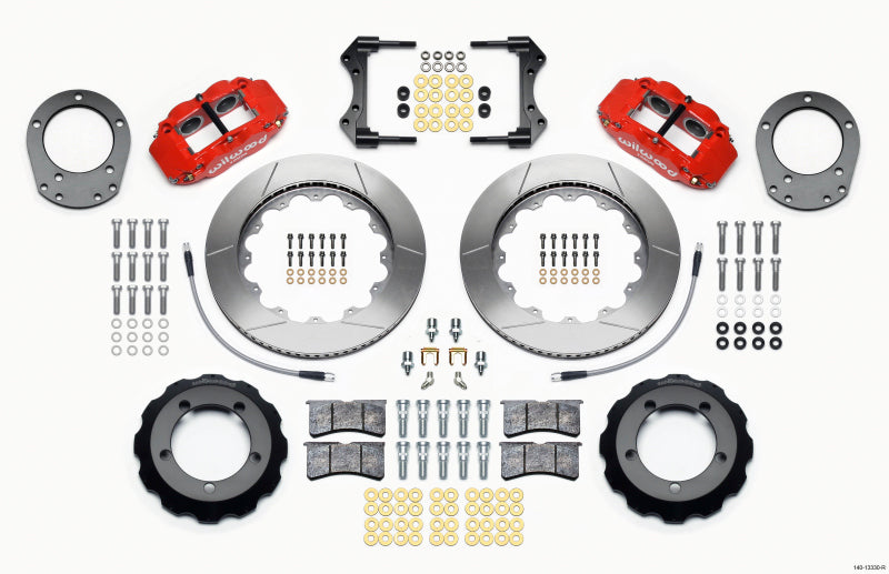 Wilwood Narrow Superlite 4R Front Hat Kit 14.00in Red 76-77 Ford Bronco Dana 44 w/Lines - 140-13330-R