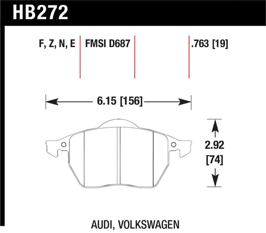 Hawk 00-06 Audi TT/00-06 TT Quattro 1.8L / 99-04 VW Golf GTI 2.8L Blue 9012 Race Front Brake Pads - HB272E.763