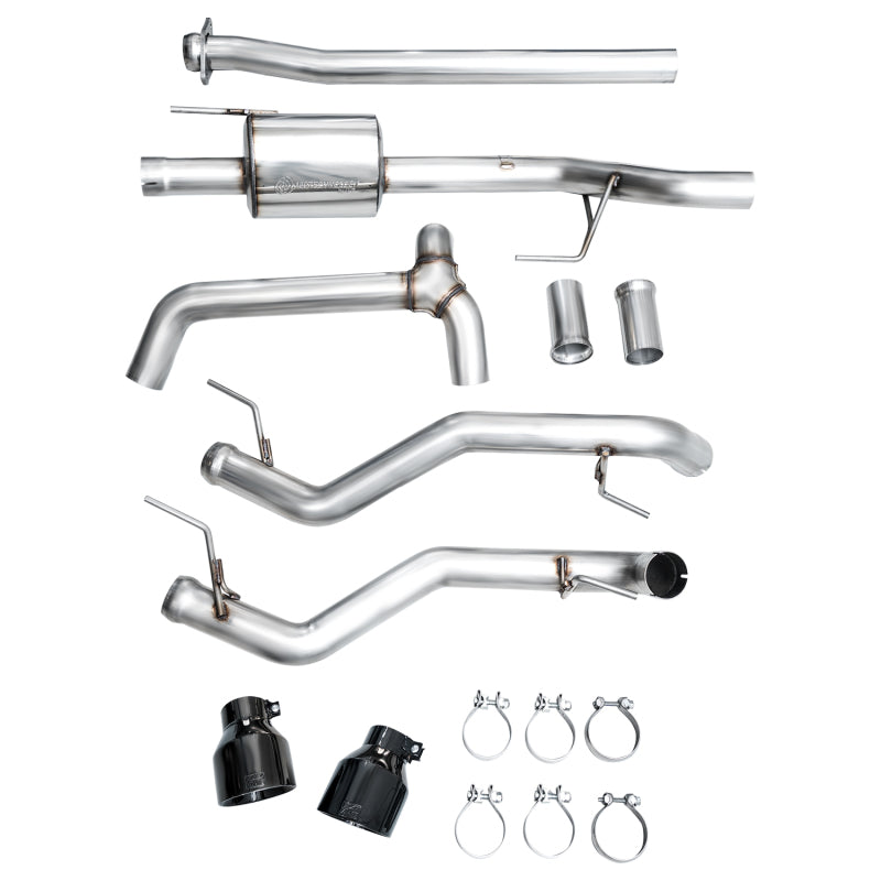 AWE Tuning 2021+ Ford F-150 Tremor (w/ Bumper Cutouts) 0FG Non-Resonated Catback -Diamond Black Tips - 3020-33402