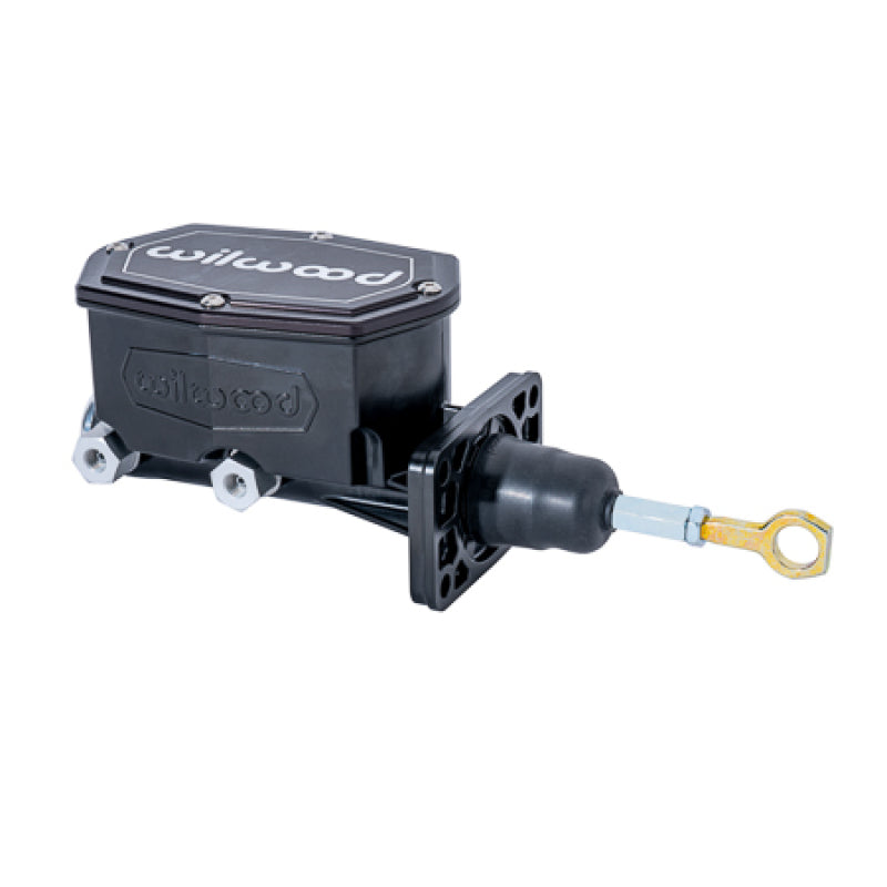 Wilwood Compact Tandem Master Cylinder w/ Mopar 4 Bolt Flange w/ Pushrod 1in Bore - Black - 260-16854-BK
