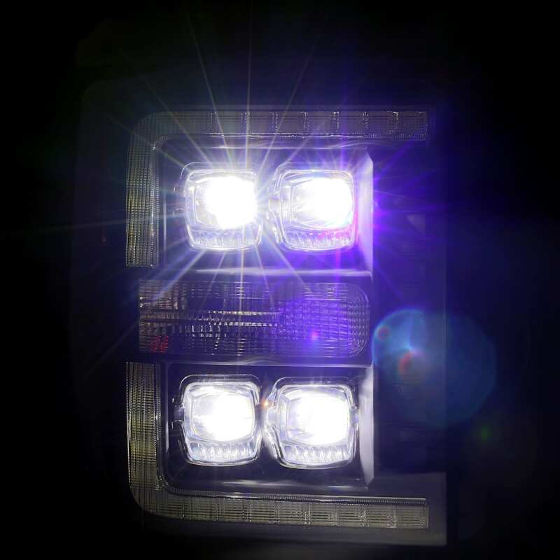 AlphaRex 11-16 Ford F-350 SD NOVA LED Projector Headlights Plank Style Blk w/Activ Light/Seq Signal - 880149