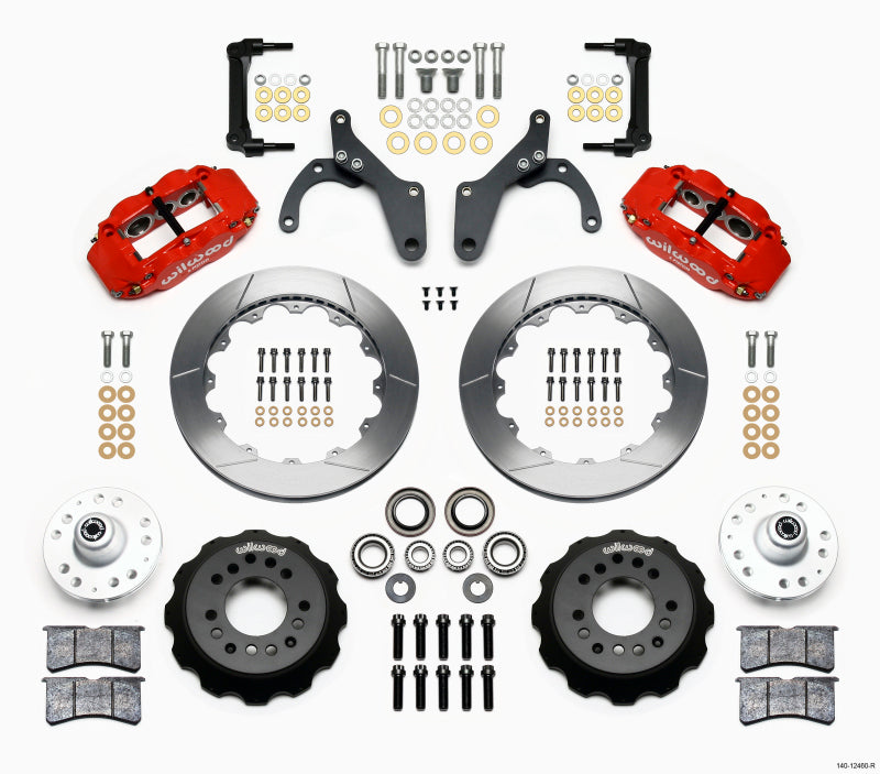Wilwood Narrow Superlite 6R Front Hub Kit 12.88in Red 59-64 Chevy Impala / 63-64 Corvette - 140-12460-R