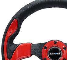Load image into Gallery viewer, NRG Reinforced Steering Wheel (320mm) Blk w/Red Trim &amp; 5mm 3-Spoke - RST-001RD