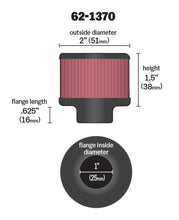 Load image into Gallery viewer, K&amp;N 1in Flange ID x 2in OD x 1.5 inch H Rubber Base Crankcase Vent Filter - 62-1370