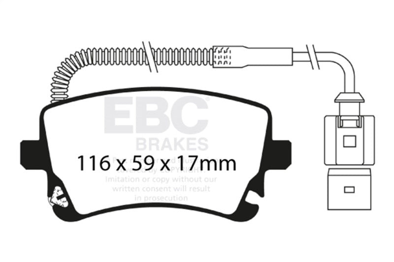 EBC 09-11 Audi A6 Quattro 3.0 Supercharged Yellowstuff Rear Brake Pads - DP41470R
