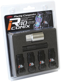 Project Kics 12X1.50 R40 Iconix Black Lug Nut Lock Set - 4 - WYIF41KK