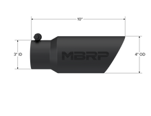 Load image into Gallery viewer, MBRP Universal Tip 4in OD 3in Inlet 10in Length Dual Wall Angled End Black - T5156BLK