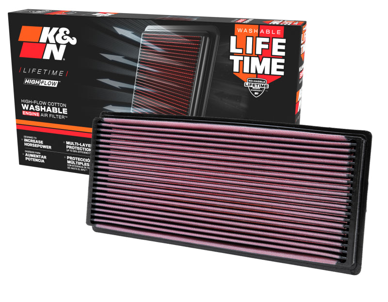 K&N 96-02 Jeep Wrangler 2.5L L4 / 96-06 4.0L L4 Drop In Air Filter - 33-2114