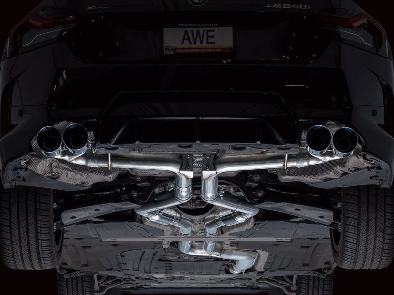 AWE Tuning 22-26 BMW M240i (G42) Track Edition Exhaust - Chrome Silver Tips - 3020-42240