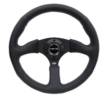 Load image into Gallery viewer, NRG Reinforced Steering Wheel (350mm / 2.5in. Deep) Blk Leather Comfort Grip w/5mm Matte Blk Spokes - RST-023MB-R