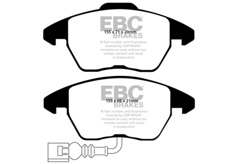 EBC 07-09 Audi TT 2.0T Bluestuff Front Brake Pads - DP51945NDX