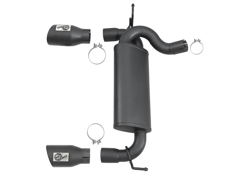 aFe Rebel Series 2.5in 409 SS Axle-Back Exhaust w/ Black Tips 2007+ Jeep Wrangler (JK) V6 3.6L/3.8L - 49-48061-B