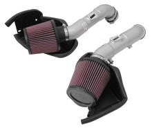 Load image into Gallery viewer, K&amp;N 14-15 Infiniti Q50 3.7L V6 Dual Silver Typhoon Short Ram Intakes - 69-7083TS