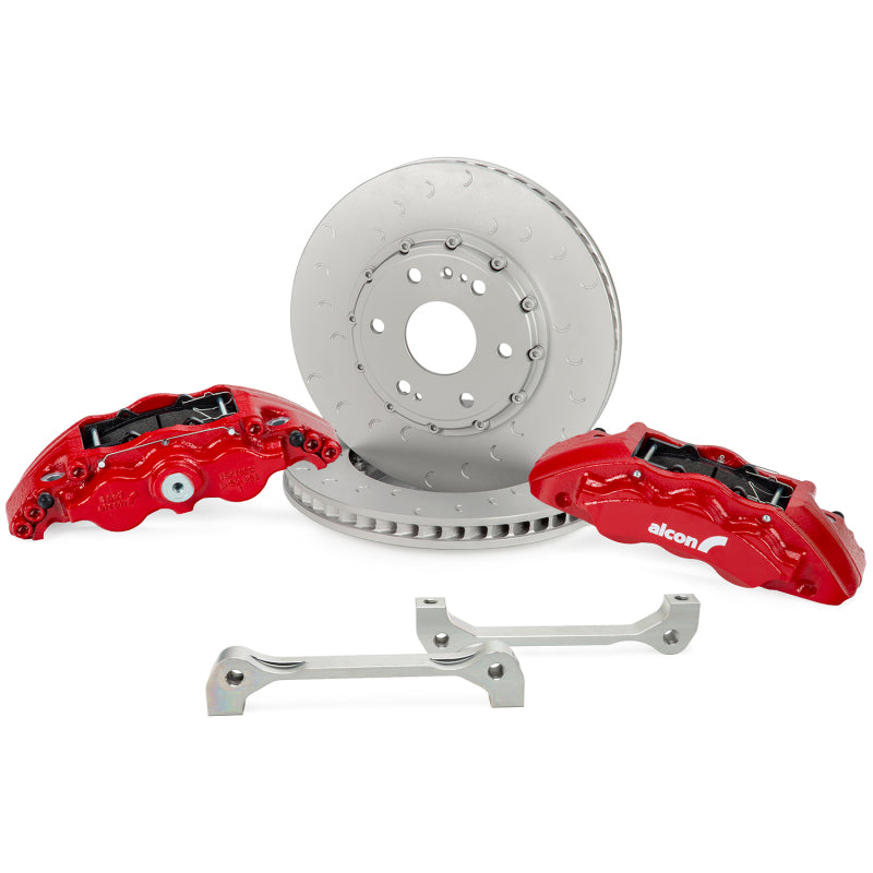 Alcon 2021+ RAM TRX 376x42mm Rotors 6-Piston Calipers Front Brake Upgrade Kit - Red - ALABKF1559AX75