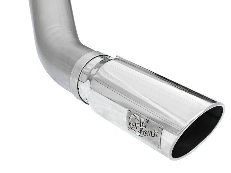 aFe MACHForce XP Exhaust Large Bore 5in DPF-Back Alu. 13-15 Dodge Trucks L6-6.7L (td) *Polish Tip - 49-02051-1P