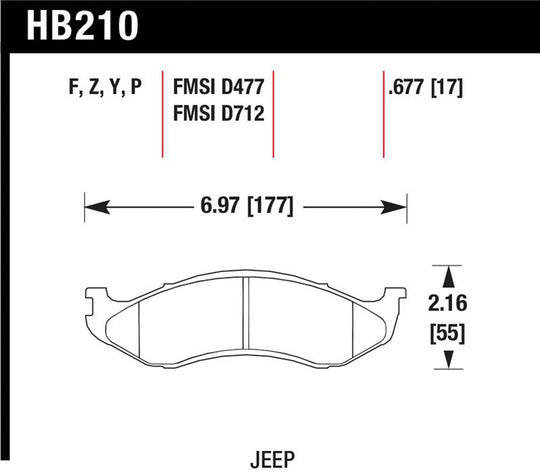 Hawk LTS Street Brake Pads - HB210Y.677
