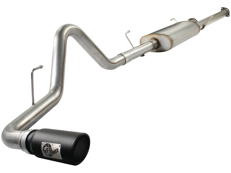 aFe MACHForce XP Exhausts Cat-Back SS-409 EXH CB Toyota Tundra 10-11 V8-5.7L 145.7 WB (blk tip) - 49-46008-B
