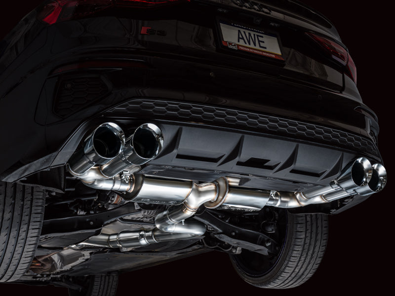 AWE Tuning 22-24 Audi 8Y S3 Touring Edition Exhaust - Chrome Silver Tips - 3015-42897