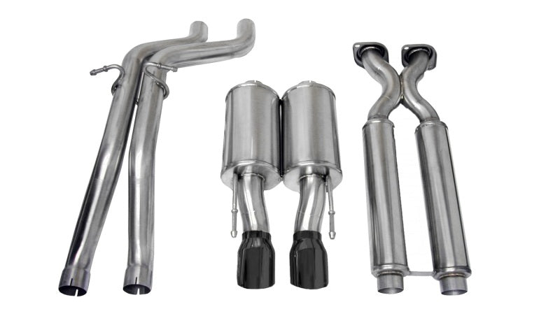 Corsa 2006-2010 Jeep Grand Cherokee 6.1L SRT-8 V8 Black Sport Cat-Back Exhaust - 14451BLK
