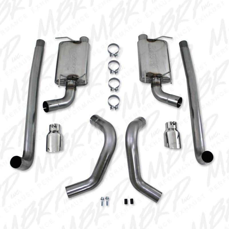 MBRP 11-12 Ford Shelby GT 500 T304 3in Cat Back Dual Split Rear Race Version 4.5in Tips - S7260304