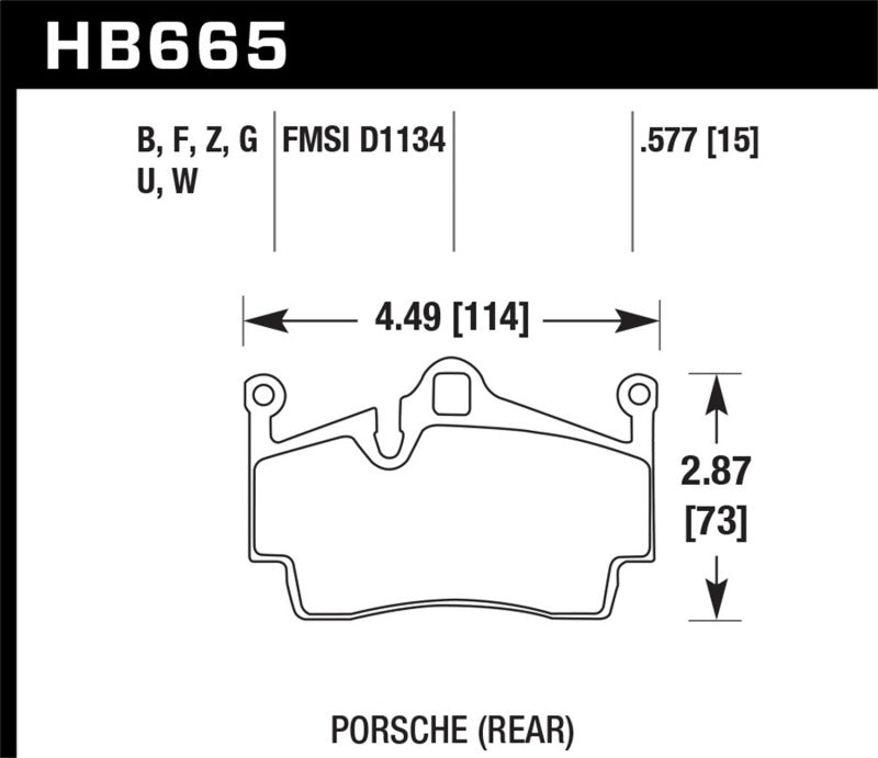 Hawk 13-16 Porsche 911 Rear HPS 5.0 Brake Pads - HB665B.577
