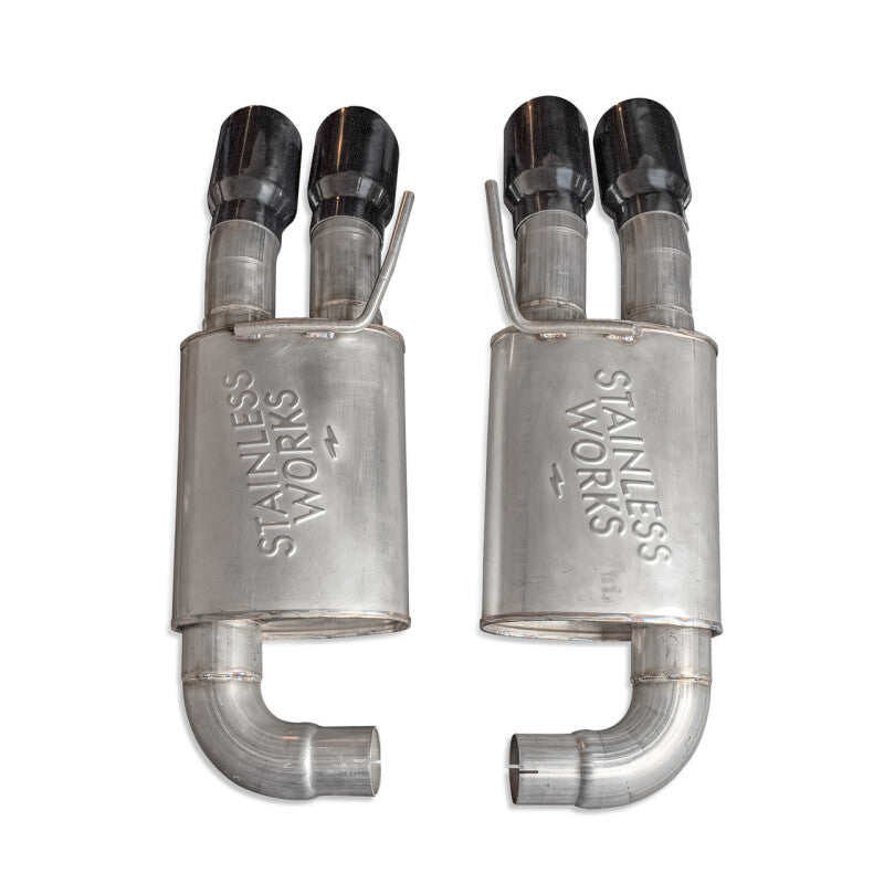 Stainless Works 18-21 Mustang GT Axle Back Legend Exhaust - Black Tips - M18ABLB