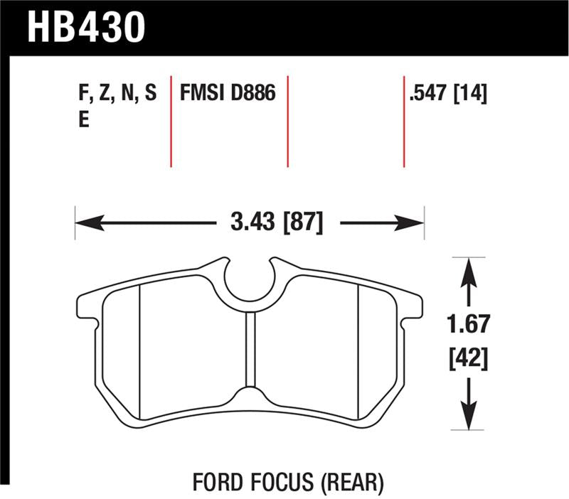 Hawk HP+ Street Brake Pads - HB430N.547