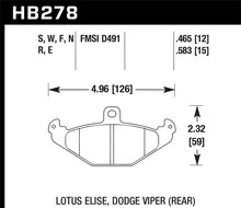 Load image into Gallery viewer, Hawk Lotus Elise 12mm Ht-10 Rear Race Brake Pads - HB278S.465