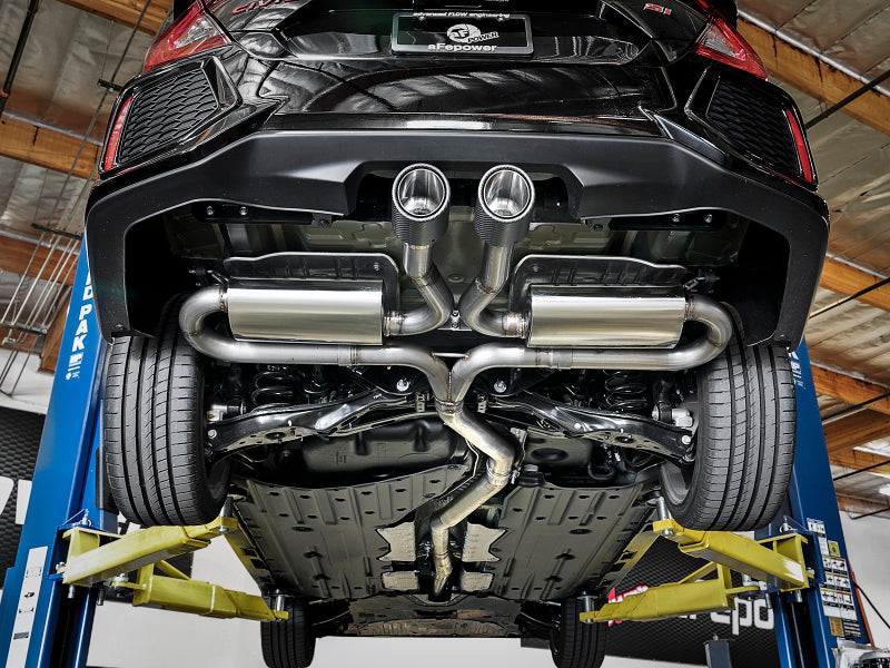 aFe Takeda 3in 304 SS Cat-Back Exhaust System w/ Carbon Tips 2017+ Honda Civic Si (4dr) I4 1.5L (t) - 49-36621-1C