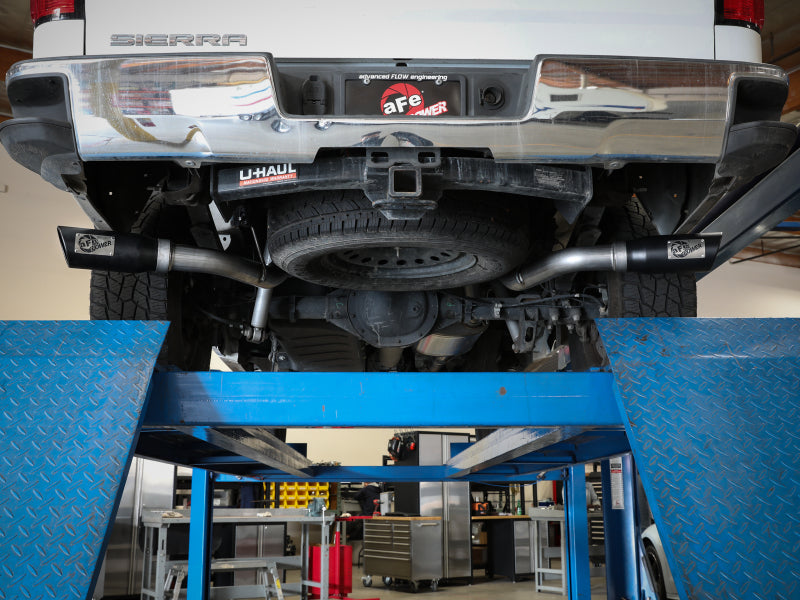 aFe Apollo GT Cat-Back Exhaust GM Trucks 09-18 V6-4.3L/V8-4.8/5.3L-Dual Rear-Side Exit Black Tips - 49-44134-B