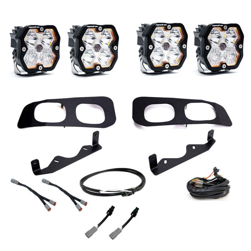 Baja Designs 2023+ Ford SD Squadron Sport 2.0 Dual Fog Pocket Kit Upfitter (Multi Patterns) - Clear - 440036UP
