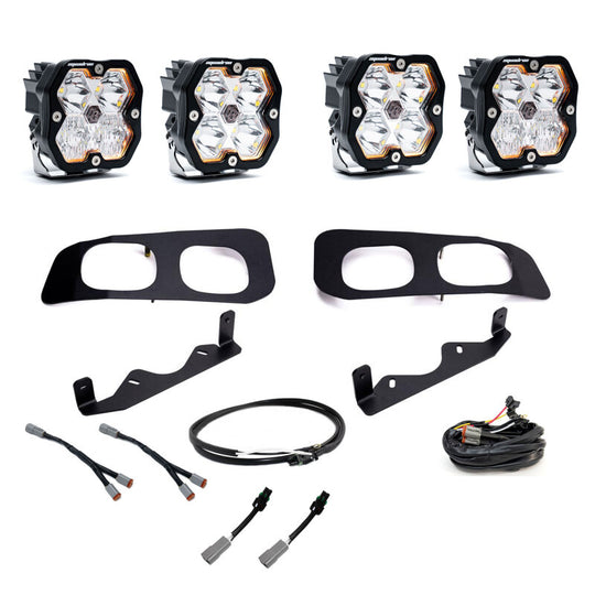 Baja Designs 2023+ Ford SD Squadron Sport 2.0 Dual Fog Pocket Kit Upfitter (Multi Patterns) - Clear - 440036UP