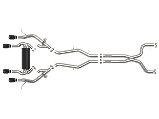 aFe MACHForce XP Exhausts Cat-Back SS 21 BMW M2 Competition L6-3.0L w/Black Tips - 49-36351-B