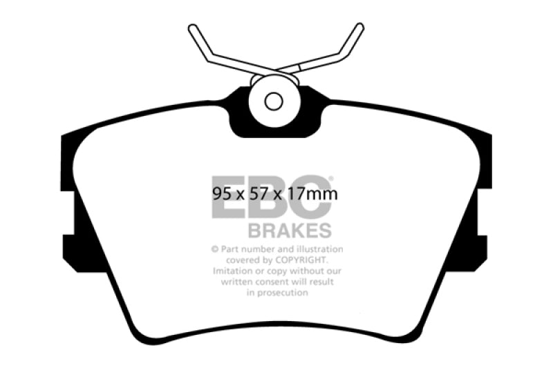 EBC 96-98 Volkswagen Eurovan 2.5 Vented Rotors Greenstuff Rear Brake Pads - DP61102