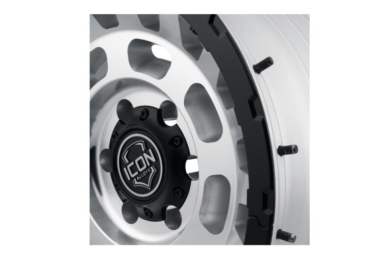 ICON Hammer Pro 17x8.5 / 5x5 / -6mm / 4.5in BS - Silver Machined - 21017857345SM