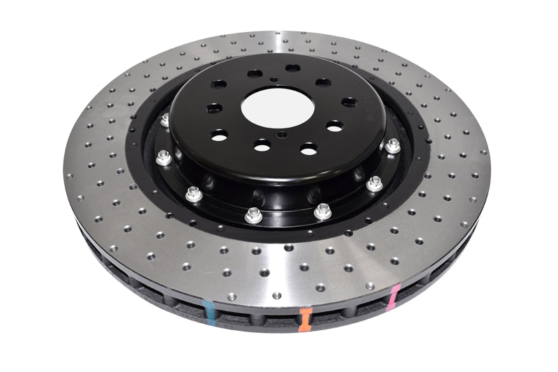 DBA 18-21 Subaru WRX STI Front 5000 Series 2-Piece Drilled Rotor w/Black Hat - DBA53050BLKXD-10