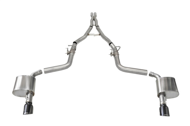 Corsa 2015-2023 Charger SRT/Hellcat/Redeye 2.75in Valved Catback DRE w/ Single 4.5in Blk PVD Tips - 21072BLK