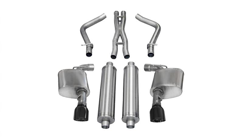 Corsa 2012-2014 Dodge Charger SRT-8 6.4L V8 Black Xtreme Cat-Back Exhaust - 14464BLK