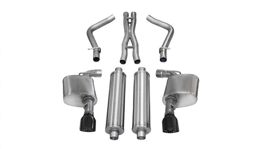 Corsa 2012-2014 Dodge Charger SRT-8 6.4L V8 Black Xtreme Cat-Back Exhaust - 14464BLK