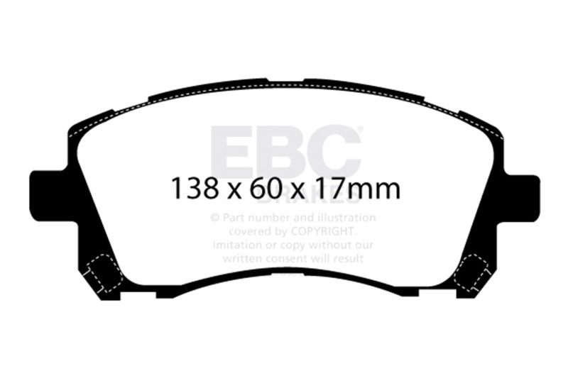 EBC 98-02 Subaru Forester 2.5 Yellowstuff Front Brake Pads - DP41134R