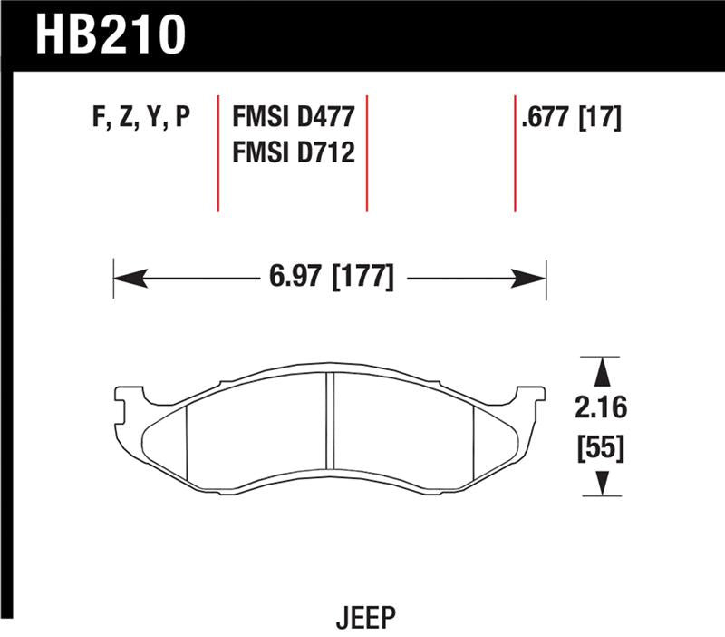 Hawk Performance Ceramic Street Brake Pads - HB210Z.677