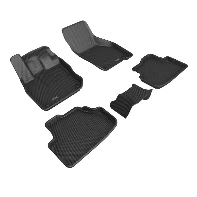3D MAXpider 22-26 Audi A3/S3/RS3 (8Y) Sedan Kagu 1st & 2nd Row Floormat - Black - L1AD06801509