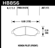 Load image into Gallery viewer, Hawk 09-15 Honda Pilot HPS Street Front Brake Pads - HB856F.667
