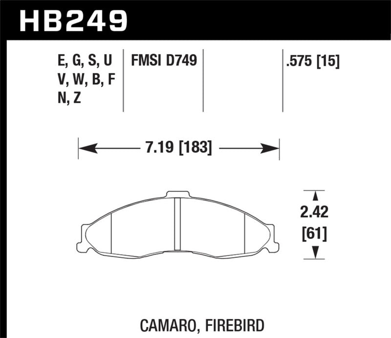 Hawk 98-02 Camaro ER-1 Street Front Brake Pads - HB249D.575
