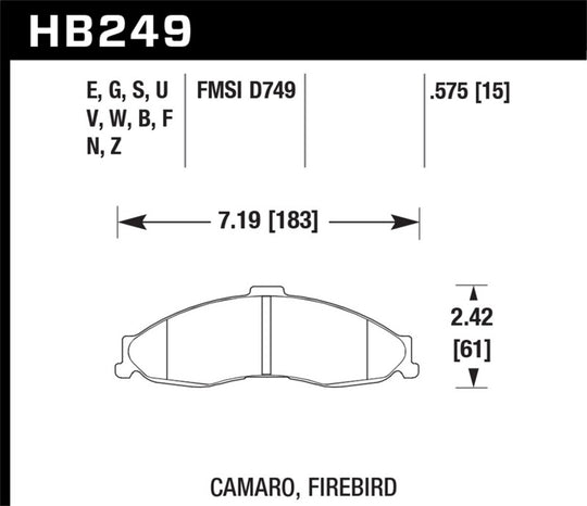 Hawk 98-02 Camaro ER-1 Street Front Brake Pads - HB249D.575